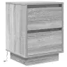 Naktinė Spintelė Su Led Lemputėmis Pilka Sonoma 38X34X50 Cm