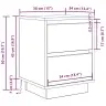 Naktinė Spintelė Su Led Lemputėmis Pilka Sonoma 38X34X50 Cm