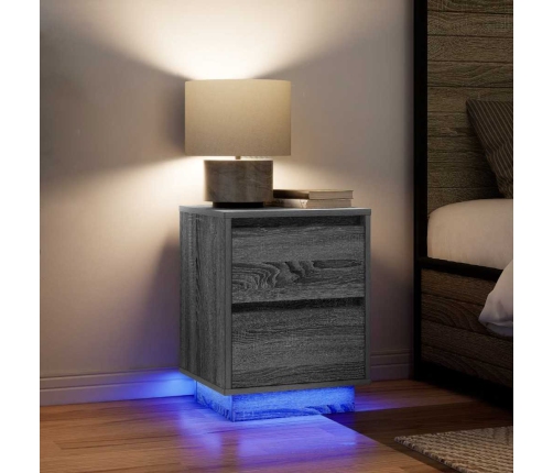 Naktsskapītis Ar Led Gaismām Pelēks Sonoma 38X34X50 Cm Vidaxl
