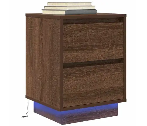 Öökapp Led-Tuledega, Pruun Tamm, 38X34X50 Cm
