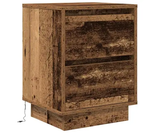 Naktsskapītis Ar Led Gaismām Old Wood 38X34X50 Cm Vidaxl Naktsskapītis Ar Led Gaismām Old Wood 38X34X50 Cm Vidaxl
