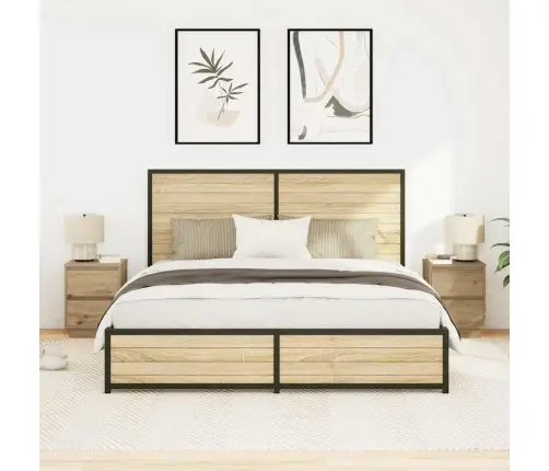 Spintelės Prie Lovos Su Led Lemputėmis 2 Vnt Artisan Oak