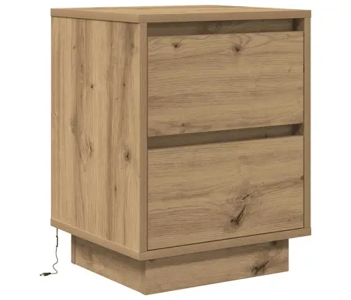 Spintelės Prie Lovos Su Led Lemputėmis 2 Vnt Artisan Oak