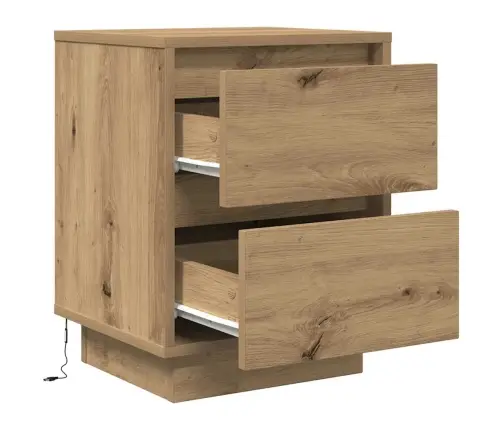 Spintelės Prie Lovos Su Led Lemputėmis 2 Vnt Artisan Oak