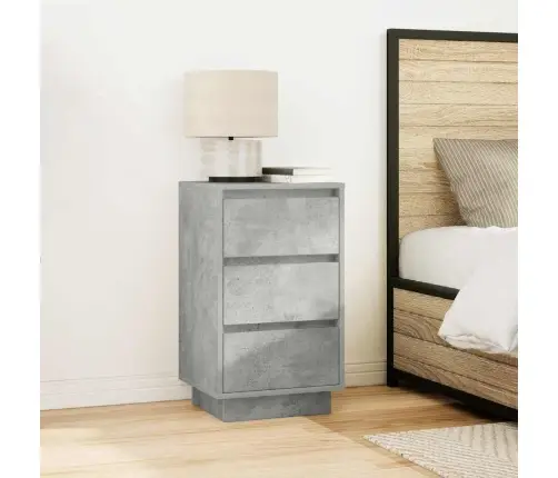 Naktsskapītis Ar Led Gaismām Betons Pelēks 38X34X65 Cm Vidaxl