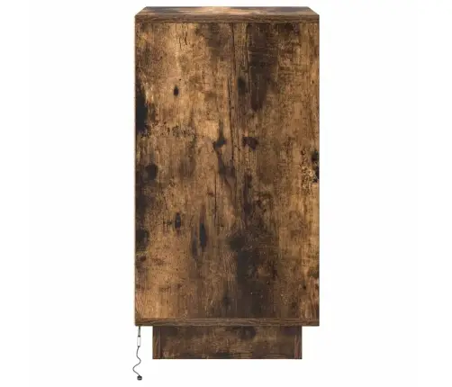 Naktsskapītis Ar Led Gaismām Kūpināts Ozols 38X34X65 Cm Vidaxl