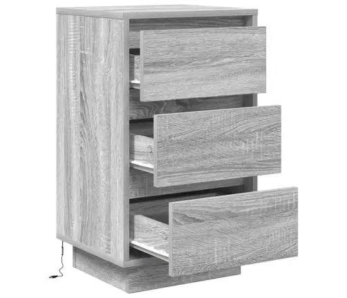 Naktsskapītis Ar Led Gaismām Pelēks Sonoma 38X34X65 Cm Vidaxl Naktsskapītis Ar Led Gaismām Pelēks Sonoma 38X34X65 Cm Vidaxl