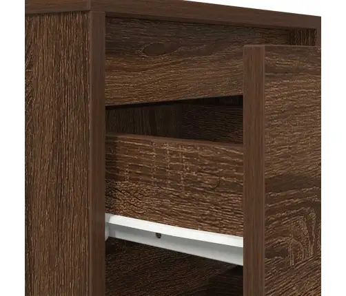 Naktsskapītis Ar Led Gaismām Brūns Ozols 38X34X65 Cm Vidaxl