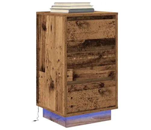Spintelė Prie Lovos Su Led Lemputėmis Old Wood 38X34X65 Cm