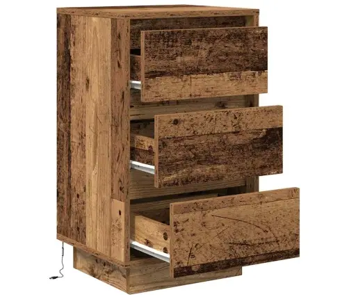 Spintelė Prie Lovos Su Led Lemputėmis Old Wood 38X34X65 Cm