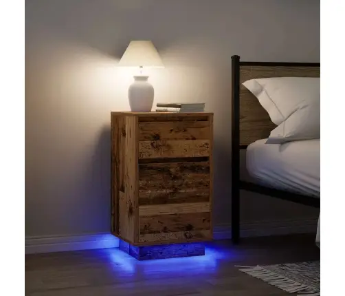 Spintelė Prie Lovos Su Led Lemputėmis Old Wood 38X34X65 Cm