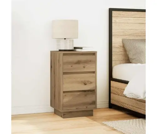 Naktinė Spintelė Su Led Lemputėmis Artisan Ąžuolas 38X34X65 Cm