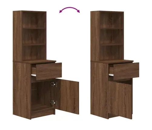 Naktinė Spintelė, Ruda Ąžuolo, 39X35X125 cm Apdirbta Mediena