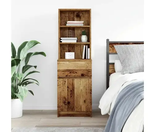 Naktsskapītis, Veca Koka, 39X35X125 Cm, Inženierijas Koks Vidaxl