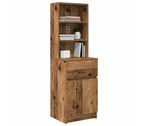 Naktsskapītis, Veca Koka, 39X35X125 Cm, Inženierijas Koks Vidaxl