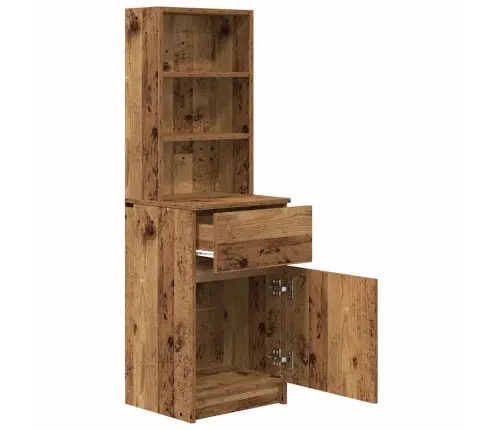 Naktsskapītis, Veca Koka, 39X35X125 Cm, Inženierijas Koks Vidaxl