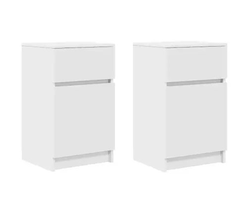 Naktsskapīši, 2 Gab., Balti, 39X35X65 Cm, Inženierijas Koks Vidaxl