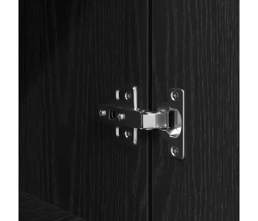 Naktinės Spintelės, 2Vnt., Juodos, 39X35X65cm Apdirbta Mediena