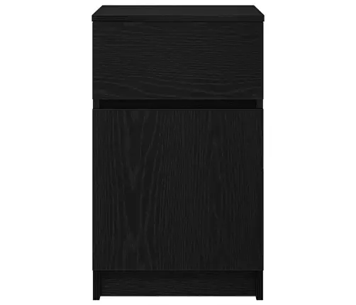 Naktinės Spintelės, 2Vnt., Juodos, 39X35X65cm Apdirbta Mediena