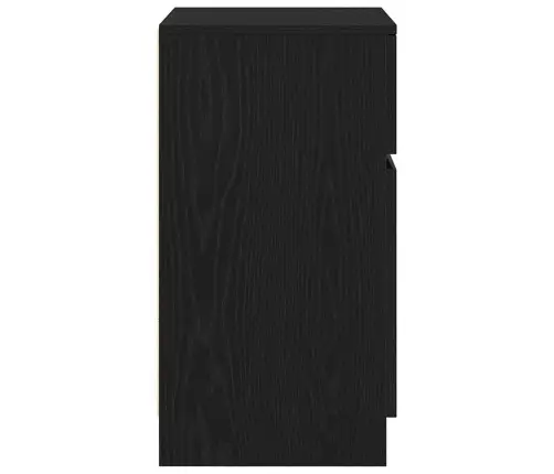 Naktinės Spintelės, 2Vnt., Juodos, 39X35X65cm Apdirbta Mediena