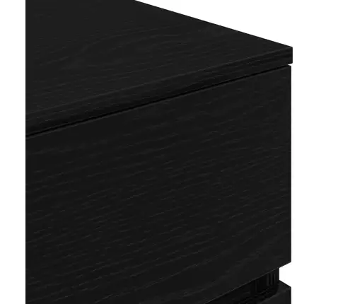 Naktinės Spintelės, 2Vnt., Juodos, 39X35X65cm Apdirbta Mediena