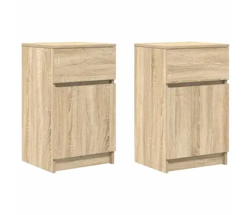 Naktsskapīši, 2 Gb., 39X35X65 Cm, Inženierijas Koks, Koka Krāsa Vidaxl
