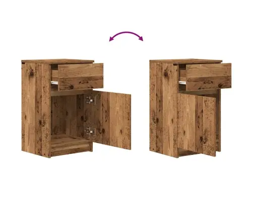 Naktsskapītis, Veca Koka, 39X35X65 Cm, Inženierijas Koks Vidaxl