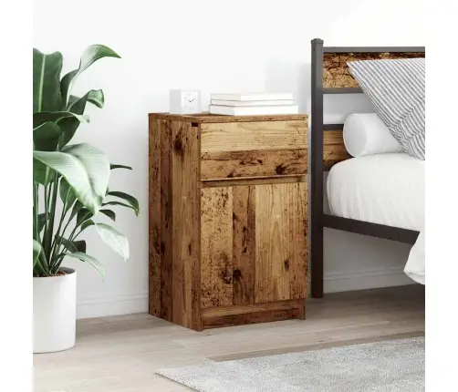 Naktsskapītis, Veca Koka, 39X35X65 Cm, Inženierijas Koks Vidaxl