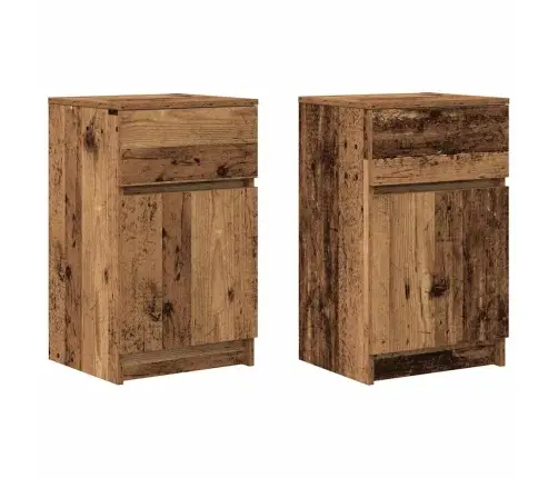 Naktsskapīši 2 Gab. Veca Koka 39X35X65 Cm Inženierijas Koks Vidaxl