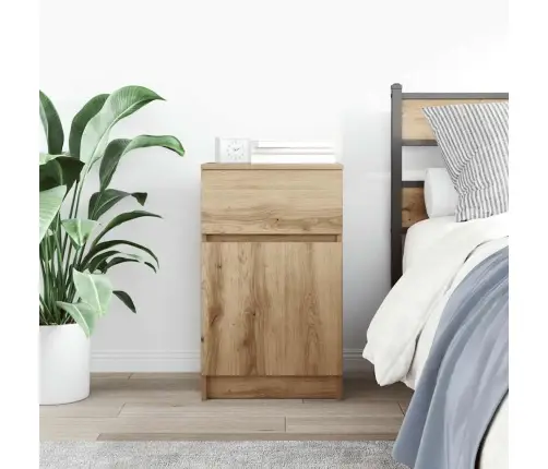 Naktsskapītis Koka Krāsa 39X35X65 Cm Inženierijas Koks Vidaxl