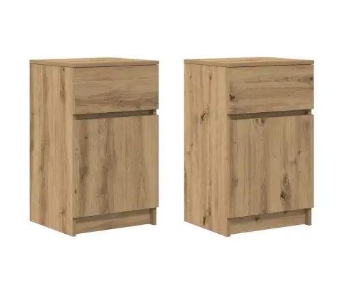 Naktsskapīši 2 Gab. Koka Krāsa 39X35X65 Cm Inženierijas Koks Vidaxl