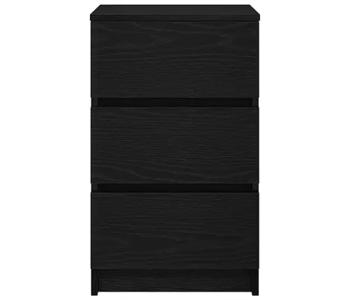 Naktsskapītis Ar 3 Atvilktnēm, Melni, 39X35X65 Cm Vidaxl