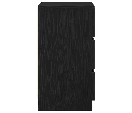 Naktsskapītis Ar 3 Atvilktnēm, Melni, 39X35X65 Cm Vidaxl