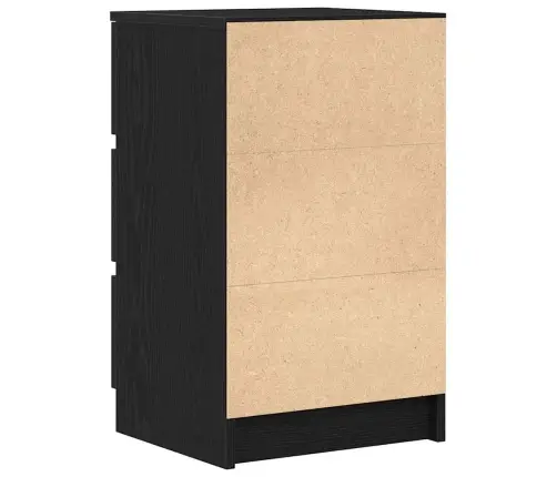 Naktsskapītis Ar 3 Atvilktnēm, Melni, 39X35X65 Cm Vidaxl