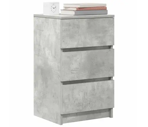 Naktsskapītis Ar 3 Atvilktnēm 2 Gab., Betons Pelēks, 39X35X65Cm Vidaxl