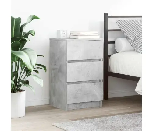 Naktsskapītis Ar 3 Atvilktnēm 2 Gab., Betons Pelēks, 39X35X65Cm Vidaxl