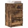 Naktinė Spintelė Su 3 Stalčiais, Rūkyto Ąžuolo, 39X35X65 Cm