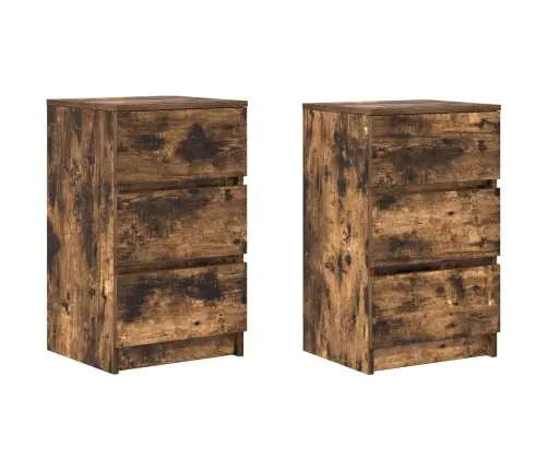 Spintelės Prie Lovos Su 3 Stalčiais 2 Vnt, 39X35X65 Cm