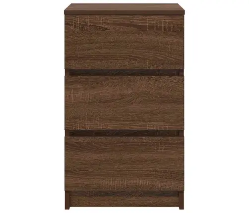 Naktsskapītis Ar 3 Atvilktnēm, 2 Gab., Brūns Ozols, 38X34X80 Cm Vidaxl