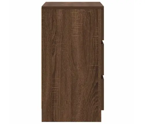 Naktsskapītis Ar 3 Atvilktnēm, 2 Gab., Brūns Ozols, 38X34X80 Cm Vidaxl