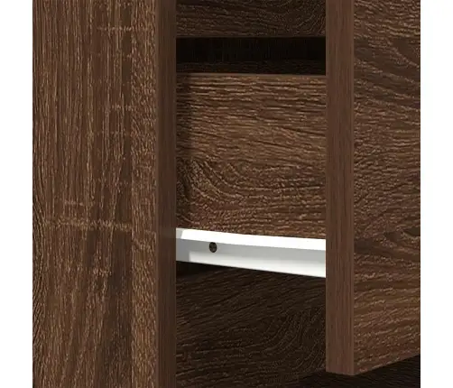 Naktsskapītis Ar 3 Atvilktnēm, 2 Gab., Brūns Ozols, 38X34X80 Cm Vidaxl