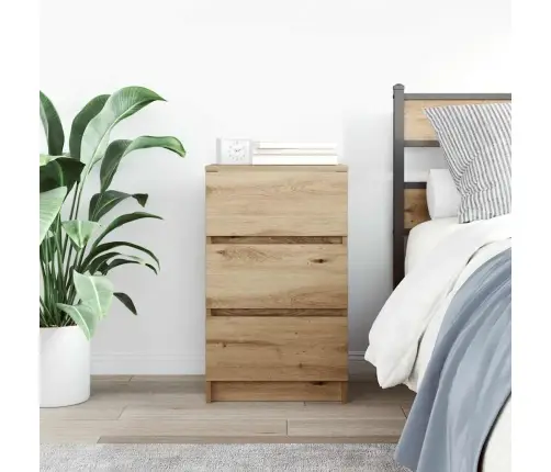 Naktinė Spintelė Su 3 Stalčiais, Srtisan Ąžuolas, 39X35X65 Cm