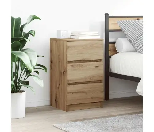 Naktinė Spintelė Su 3 Stalčiais, Srtisan Ąžuolas, 39X35X65 Cm