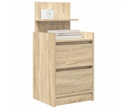 Naktsskapītis Ar 2 Atvilktnēm, Ozolkoka, 38X34X80 Cm Vidaxl