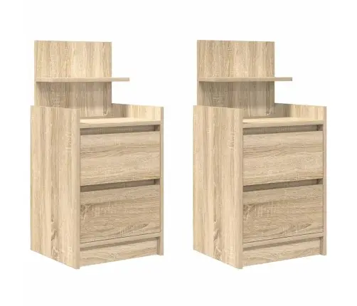 Naktinė Spintelė Su 2 Stalčiais 2 Vnt, 38X34X80 Cm