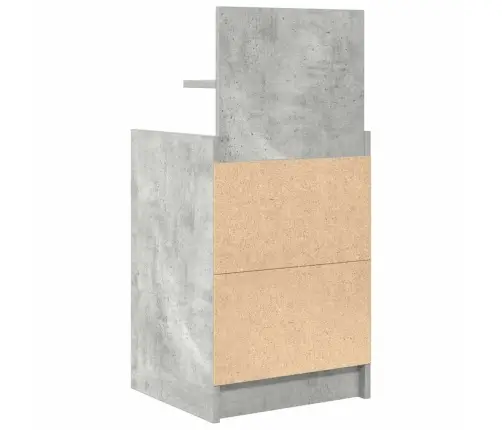 Naktinė Spintelė Su 2 Stalčiais, Betoninė Pilka, 38X34X80 Cm