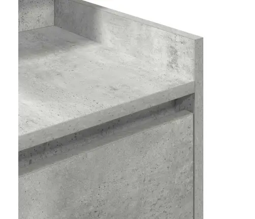 Naktinė Spintelė Su 2 Stalčiais, Betoninė Pilka, 38X34X80 Cm