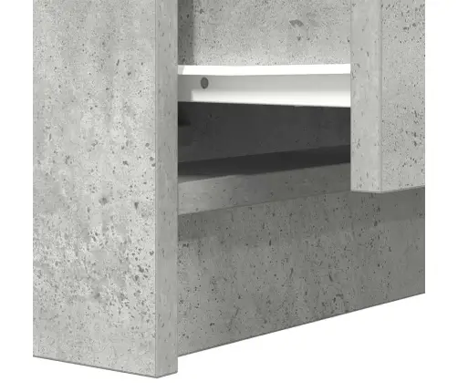 Naktinė Spintelė Su 2 Stalčiais, Betoninė Pilka, 38X34X80 Cm