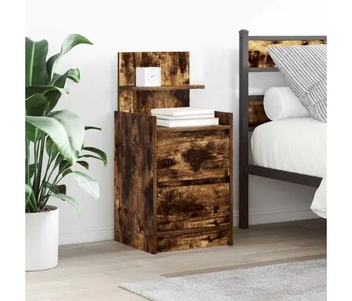 Naktsskapītis Ar 2 Atvilktnēm Kūpināts Ozols 38X34X80 Cm Vidaxl Naktsskapītis Ar 2 Atvilktnēm Kūpināts Ozols 38X34X80 Cm Vidaxl