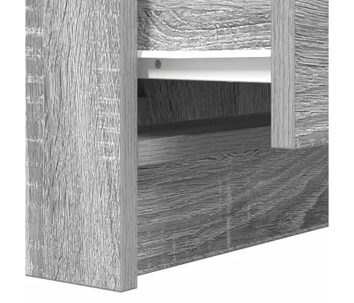 Naktsskapītis Ar 2 Atvilktnēm, Pelēka Koka, 38X34X80 Cm Vidaxl